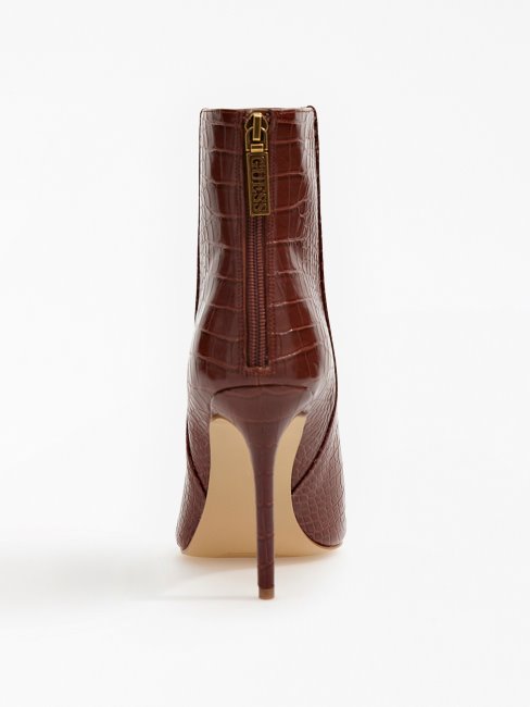 Bottines Selma Imprimé Croco Guess Marron