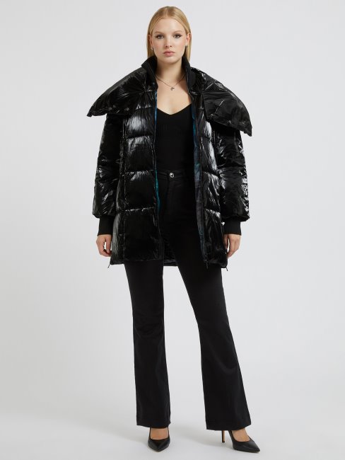 Doudoune Longue Enduite Guess Noire