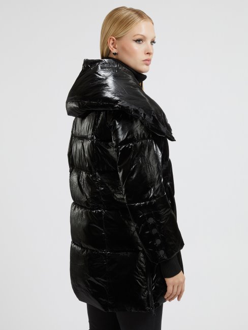 Doudoune Longue Enduite Guess Noire