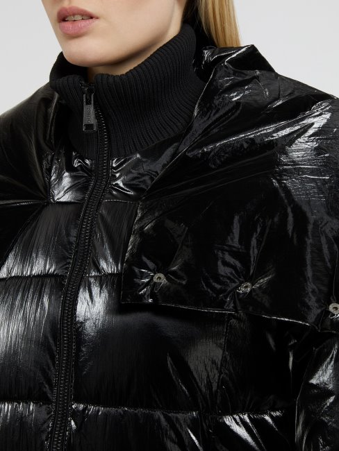 Doudoune Longue Enduite Guess Noire