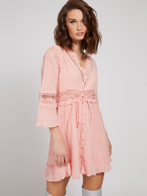 Peignoir Guess Rose Détail Macramé