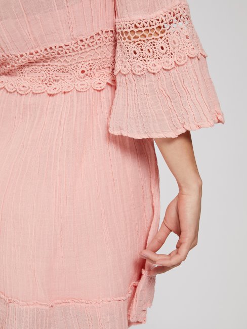 Peignoir Guess Rose Détail Macramé