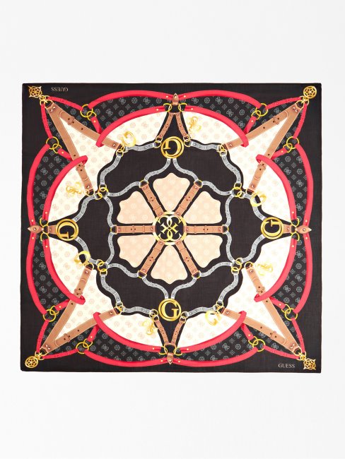 4g Pivoine Logo Kefiah Noir Multi Deviner