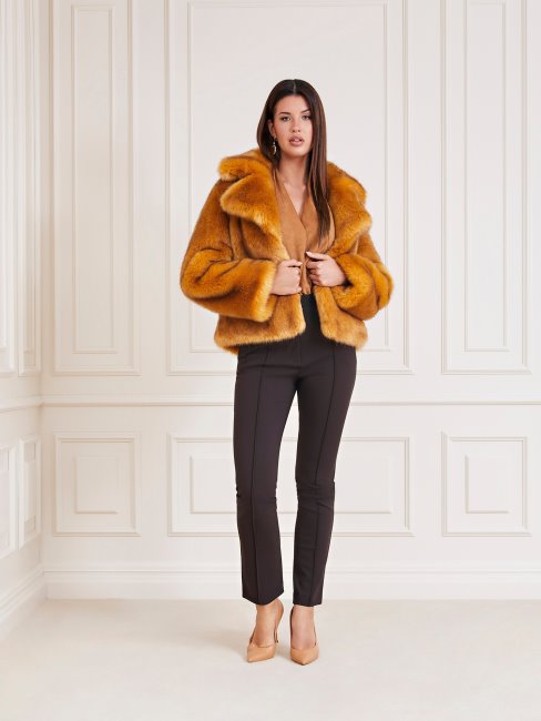 Veste En Fausse Fourrure Marciano Beige Guess
