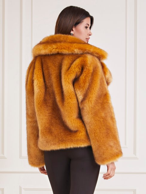 Veste En Fausse Fourrure Marciano Beige Guess