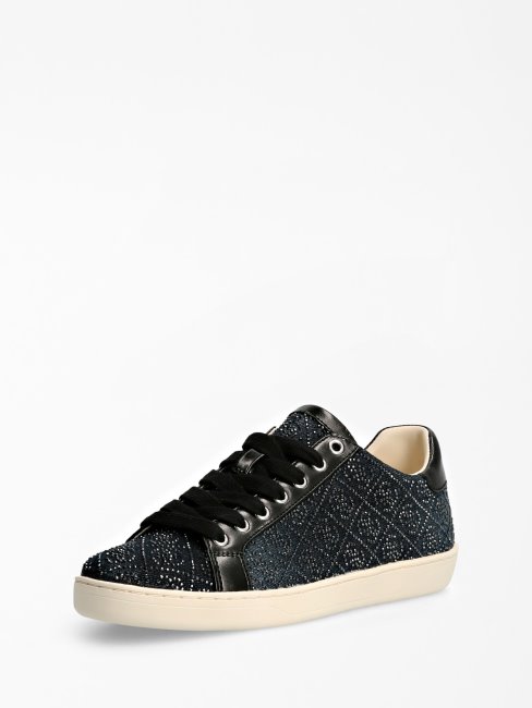 Sneaker Rosalia En Denim Strass Noir Guess