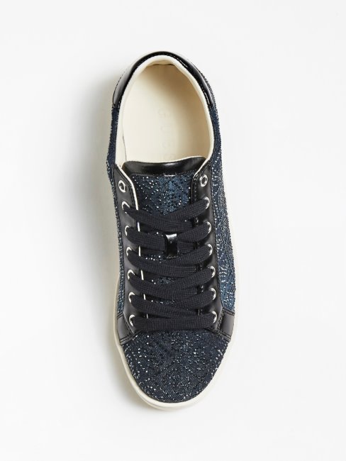 Sneaker Rosalia En Denim Strass Noir Guess
