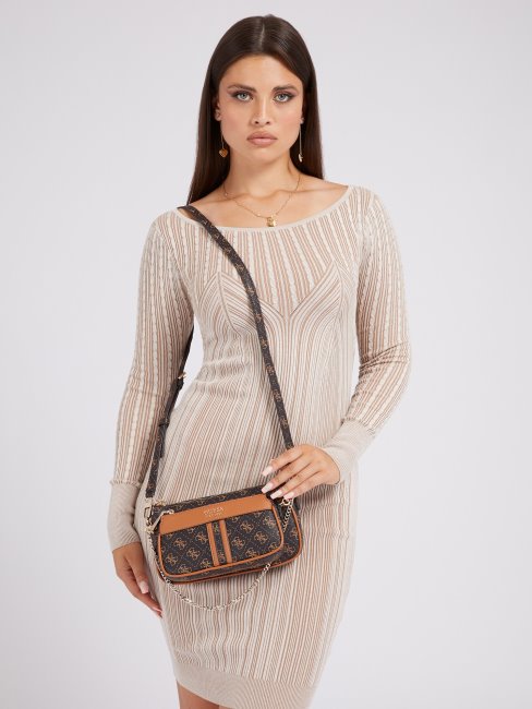 Guess Kasinta 4g Logo Mini Sac à Bandoulière Marron Foncé