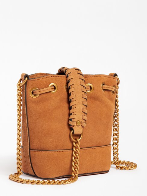 Mini Sac Seau En Daim Kaoma Beige Guess