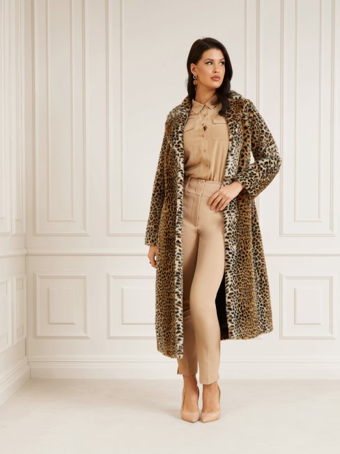 Animalier Guess Marciano Animalier Manteau En Fausse Fourrure