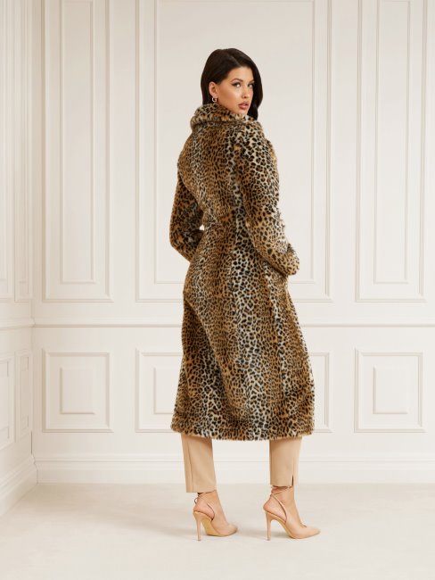 Animalier Guess Marciano Animalier Manteau En Fausse Fourrure