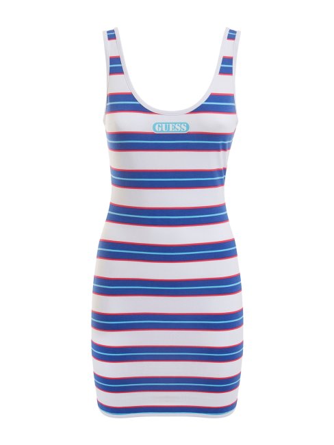 Robe à Rayures Logo Devant Guess Bleu Multi