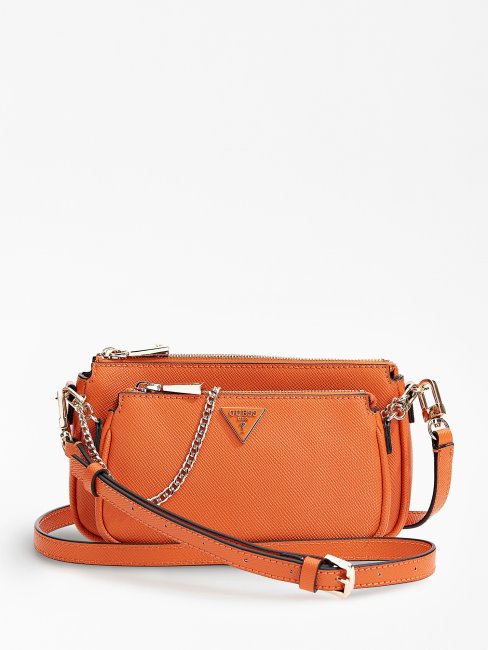 Mini Sac à Bandoulière Alexie En Saffiano Orange Guess