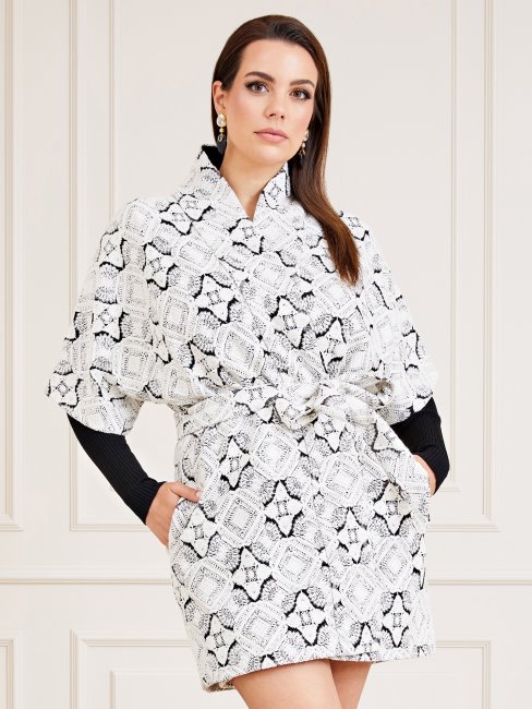 Kimono Blanc Multi Marciano Imprimé Sur L'ensemble Guess