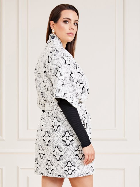 Kimono Blanc Multi Marciano Imprimé Sur L'ensemble Guess