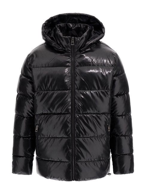 Doudoune à Capuche En Nylon Guess Noir