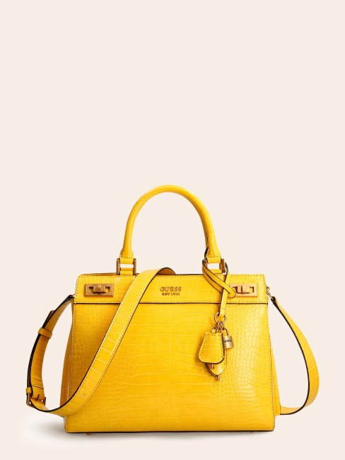 Sac à Main Guess Jaune Imprimé Croco Katey