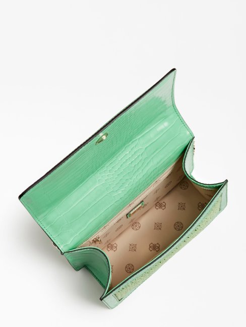 Abey Mini Sac à Bandoulière En Raphia Vert Guess