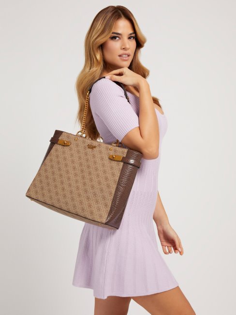 Cabas Zadie 4g Logo Guess Marron