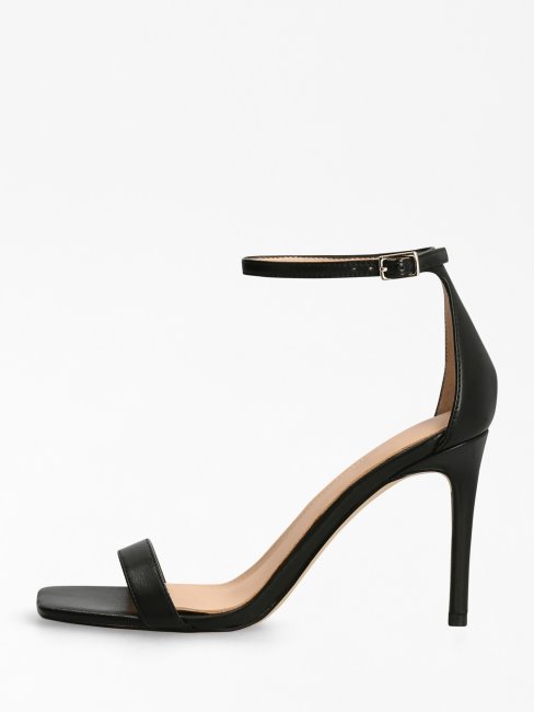 Sandale Devon En Cuir Véritable Noir Guess