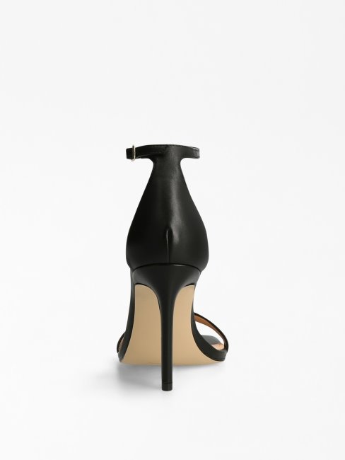 Sandale Devon En Cuir Véritable Noir Guess