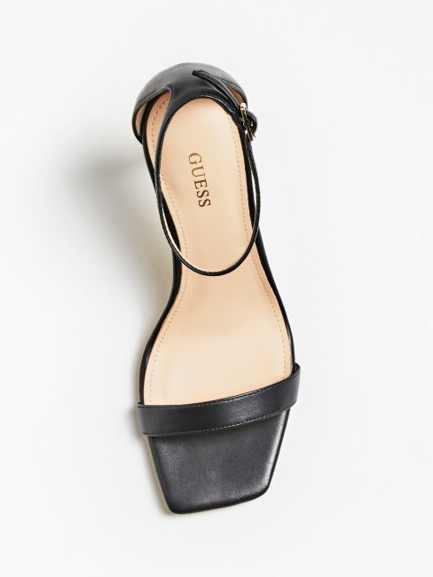 Sandale Devon En Cuir Véritable Noir Guess