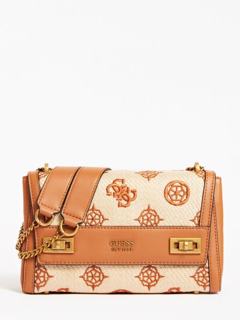 Guess Sac à Bandoulière Katey 4g Peony Logo Marron