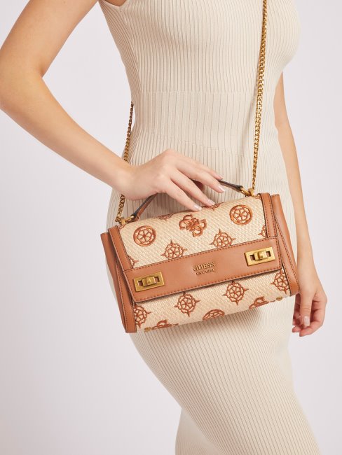 Guess Sac à Bandoulière Katey 4g Peony Logo Marron