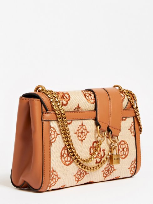 Guess Sac à Bandoulière Katey 4g Peony Logo Marron