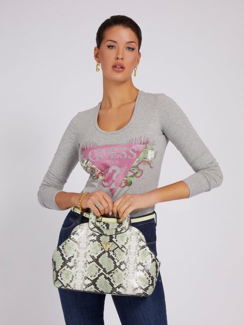 Sac à Main Imprimé Python Multi Errin Vert Guess