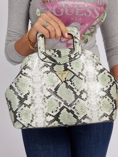 Sac à Main Imprimé Python Multi Errin Vert Guess