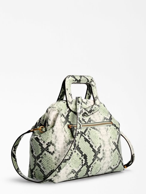 Sac à Main Imprimé Python Multi Errin Vert Guess