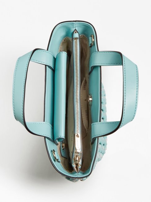 Mini Cabas Guess Sicilia Tressé Bleu Clair