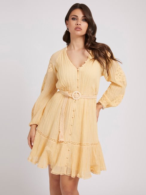 Robe Brodée Guess Jaune