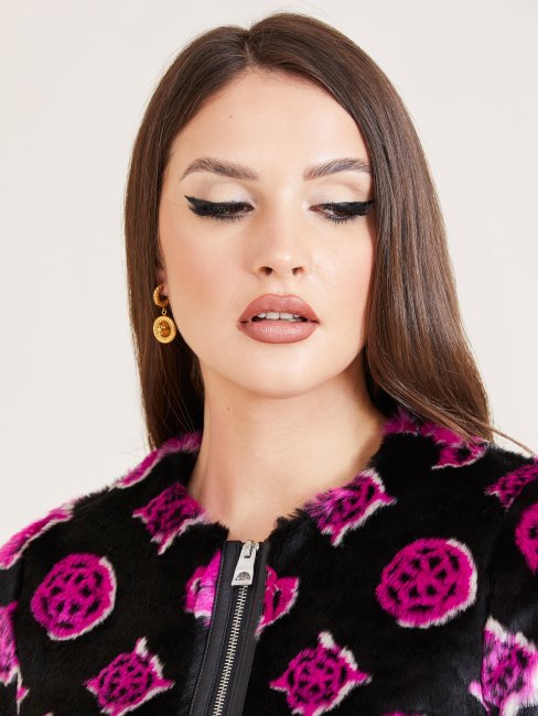 Veste Courte Fausse Fourrure Rose Guess