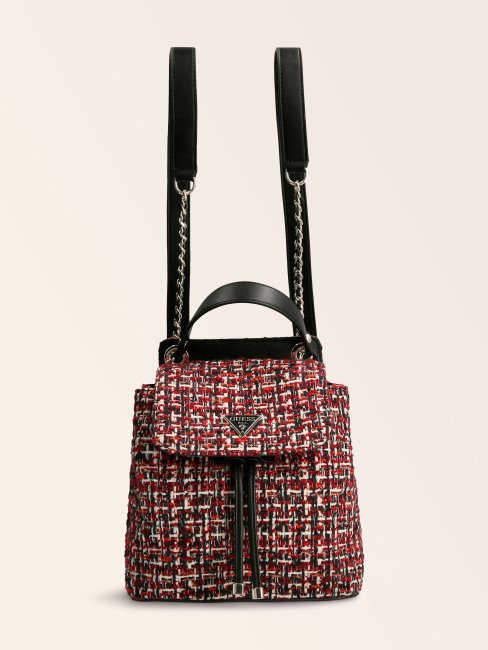 Sac à Dos Guess En Tweed Cessily Rouge