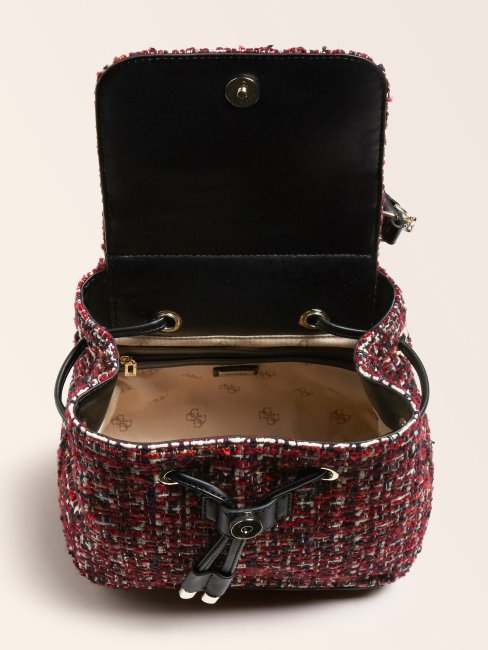 Sac à Dos Guess En Tweed Cessily Rouge