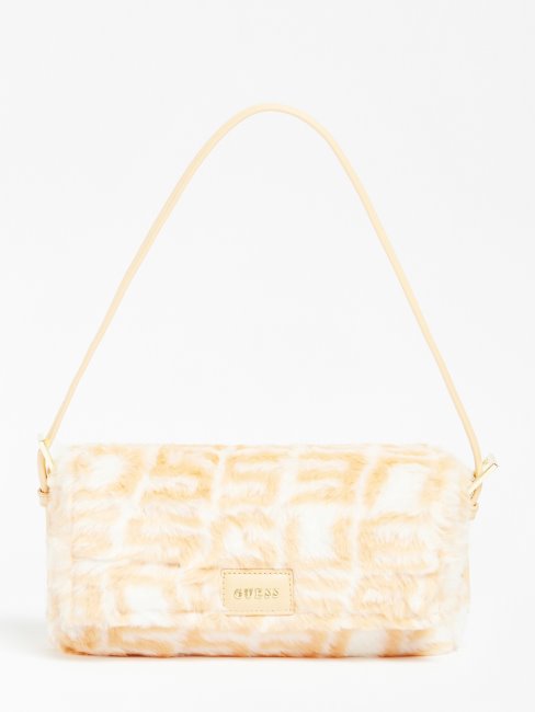 Sac Porté épaule En Fausse Fourrure Blanc Multi Guess Fura