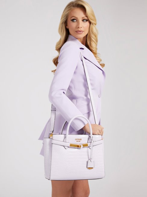 Sac à Main Guess Lilas Imprimé Croco Enisa