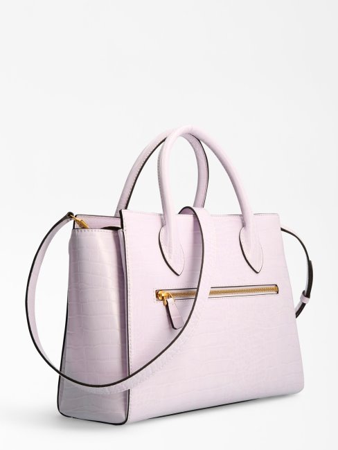 Sac à Main Guess Lilas Imprimé Croco Enisa