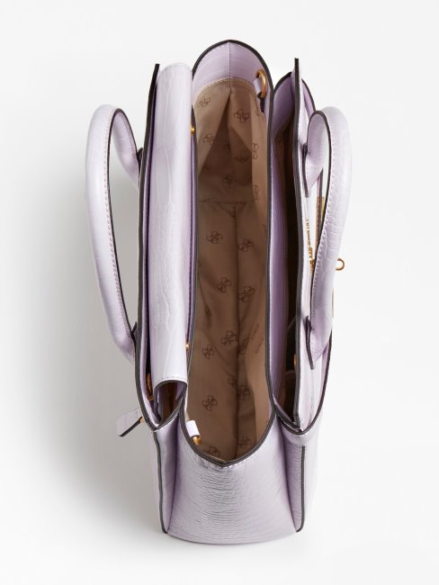 Sac à Main Guess Lilas Imprimé Croco Enisa