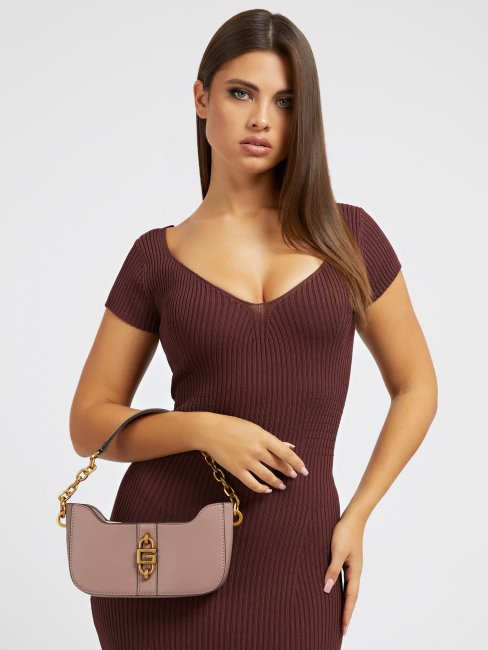 Guess Square G Luxe Mini Sac à Bandoulière Rose