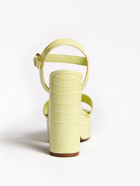 Gabela Sandale Imprimé Croco Jaune Guess