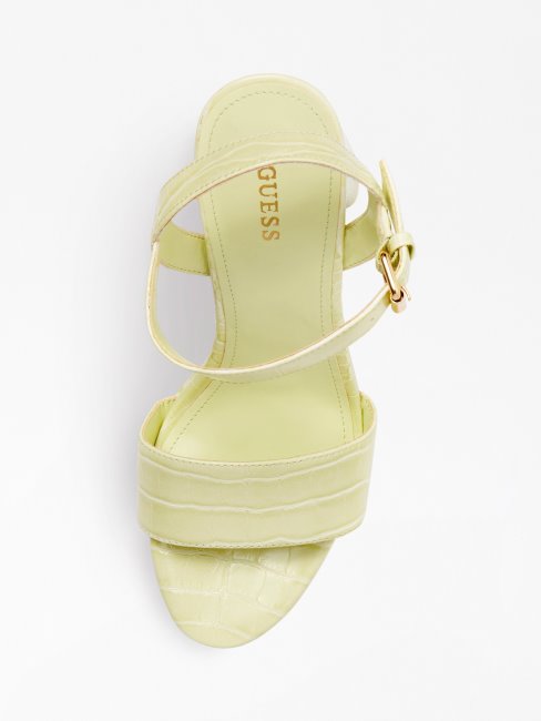 Gabela Sandale Imprimé Croco Jaune Guess