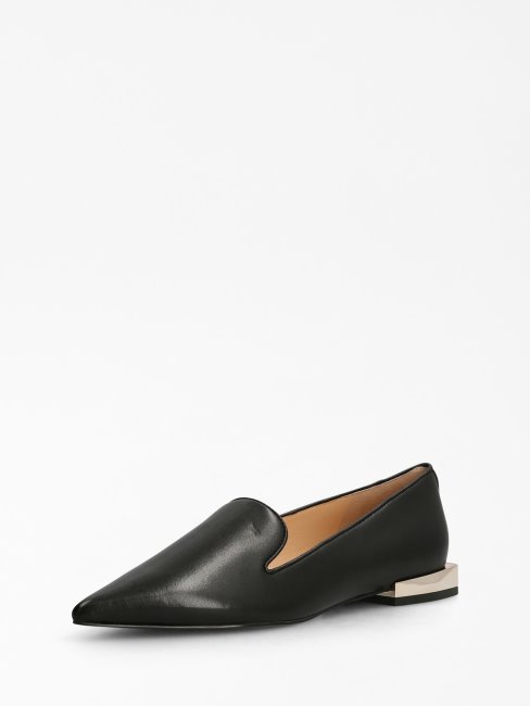 Mocassins En Cuir Véritable Gusty Guess Noir