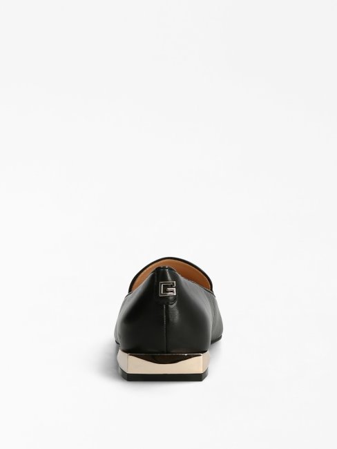 Mocassins En Cuir Véritable Gusty Guess Noir