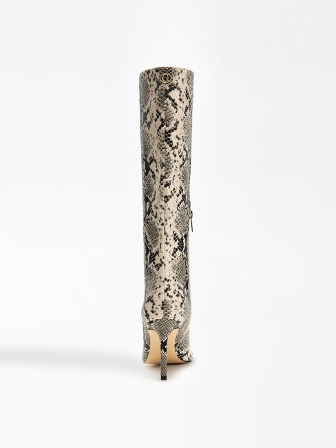 Bottes Hautes Dayton Noires à Imprimé Python Guess