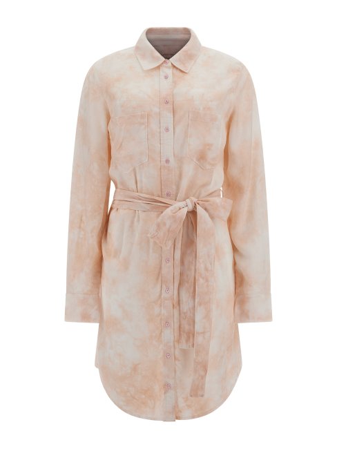 Robe Chemisier Ceinturée Guess Rose Clair