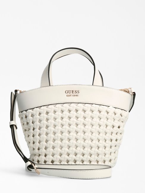Sicilia Tressé Mini Shopper Blanc Guess