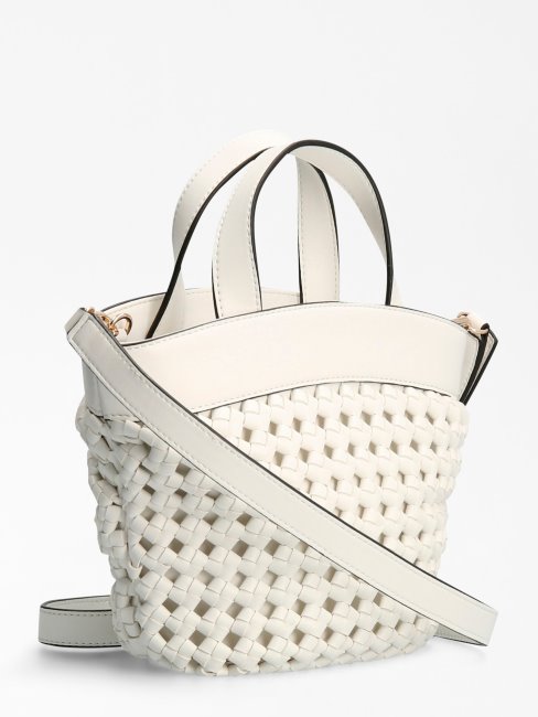 Sicilia Tressé Mini Shopper Blanc Guess